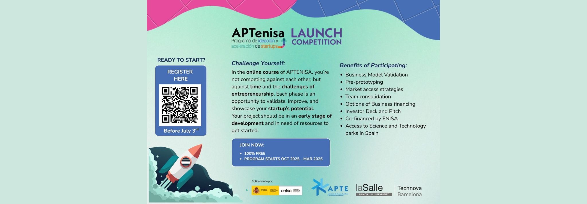 Join APTENISA LAUNCH and accelerate your startup