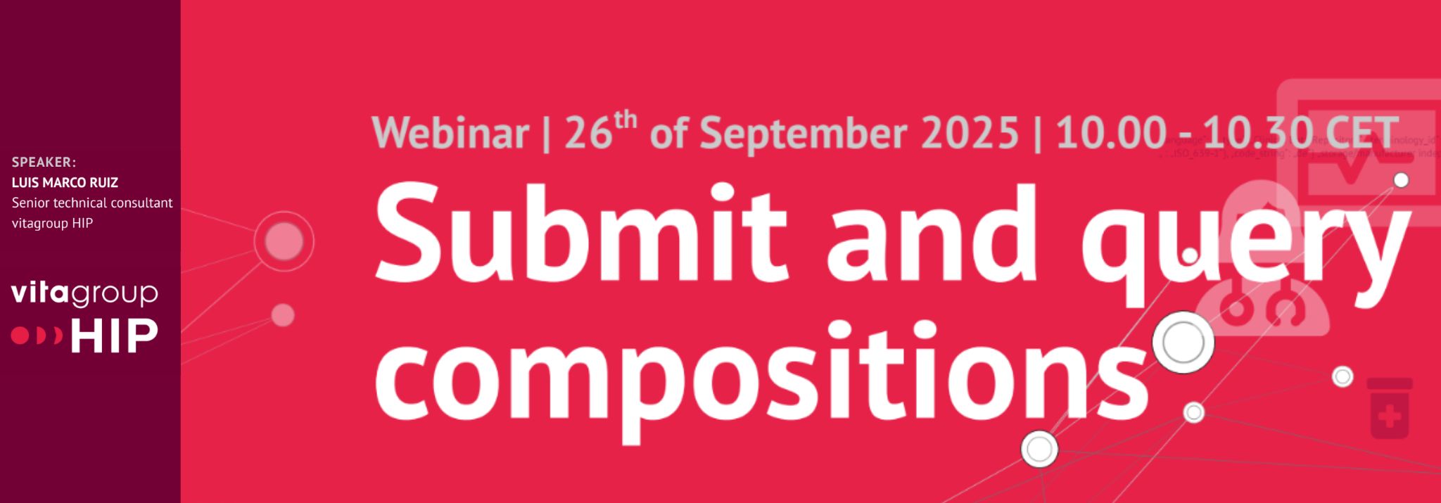 Join the final session of vitagroup HIP’s webinar series and get hands-on with #openEHR using #EHRbase!
