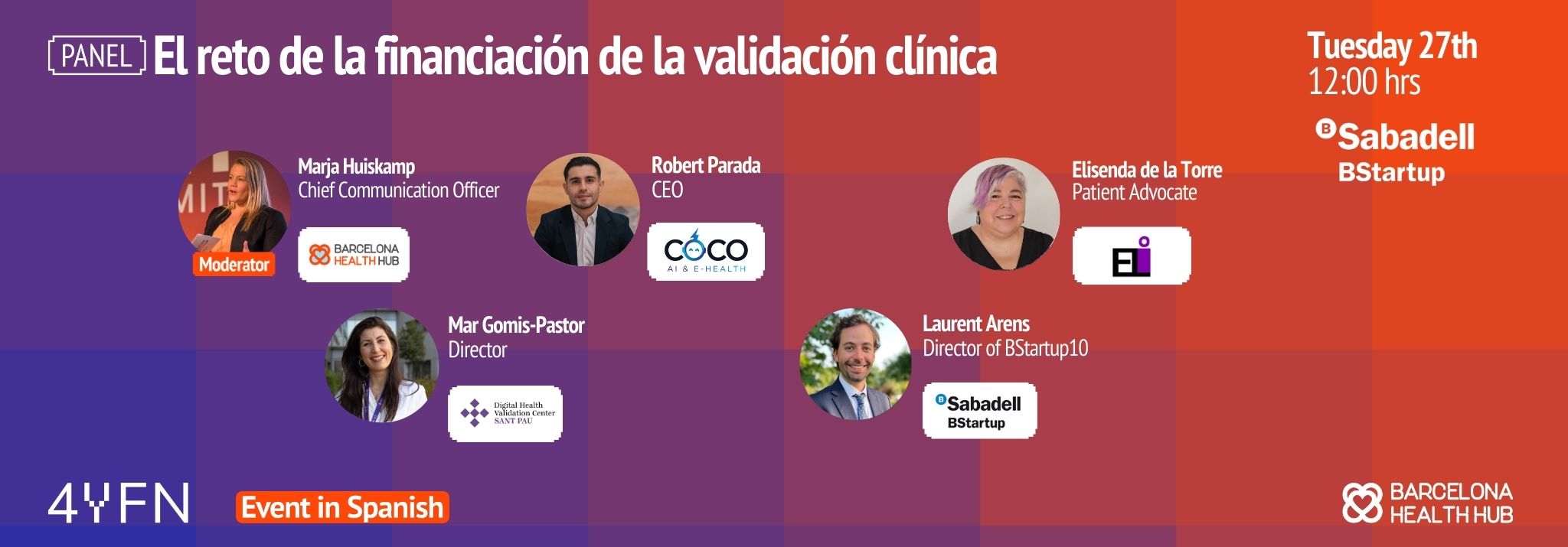 4YFN - Panel: El reto de la financiación de la validación clínica