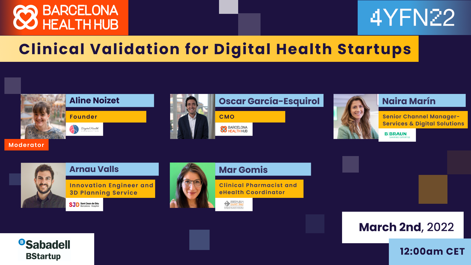 4YFN – Don’t miss the #BHHPanel about “Clinical Validation for Digital Health Startups” on March 2nd!