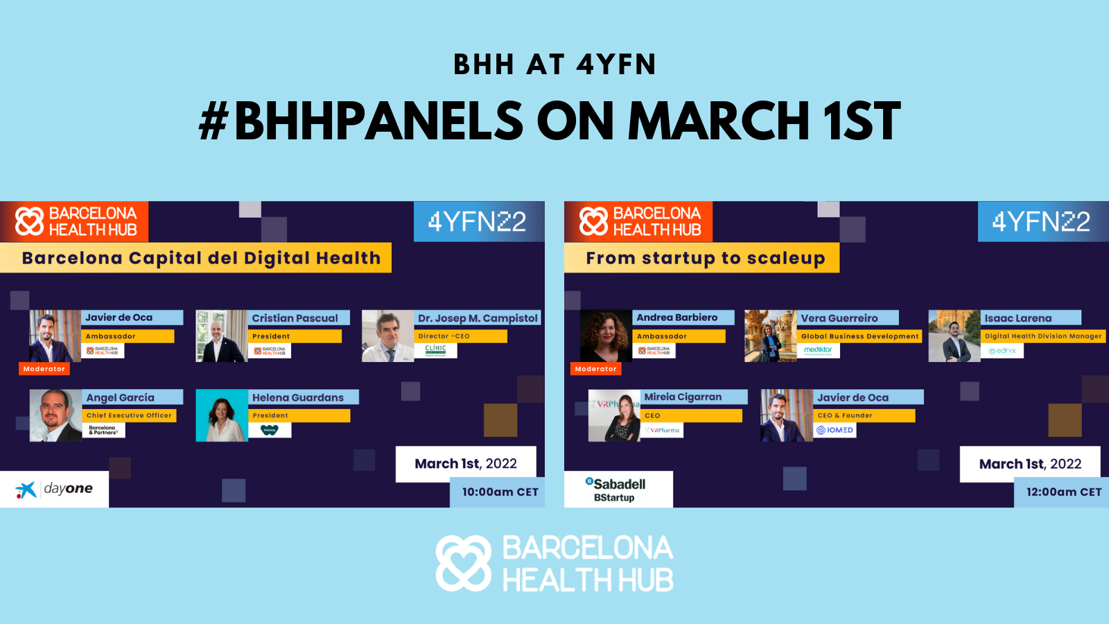 #BHHPanels at 4YFN – Check out the panels on Tuesday March 1st!