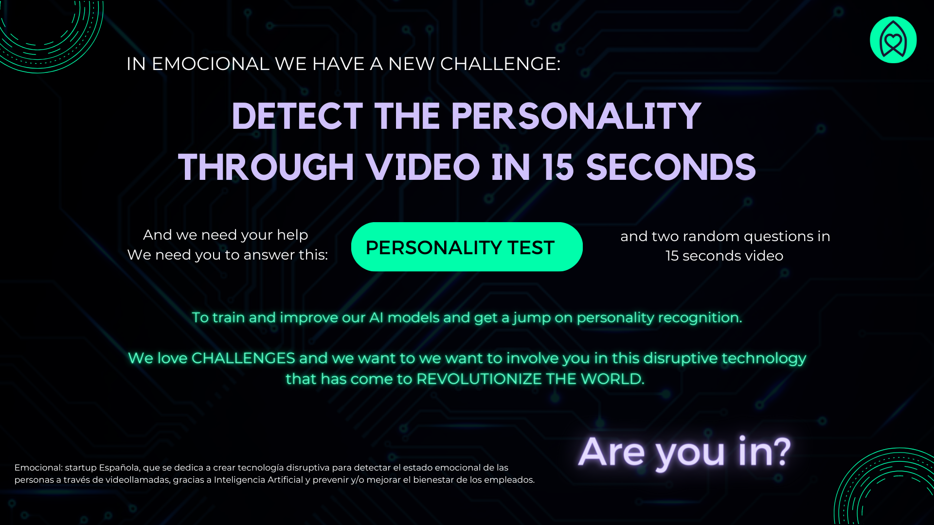 Detect your personality in a 15 second video! - #BHHMembersInitiatives
