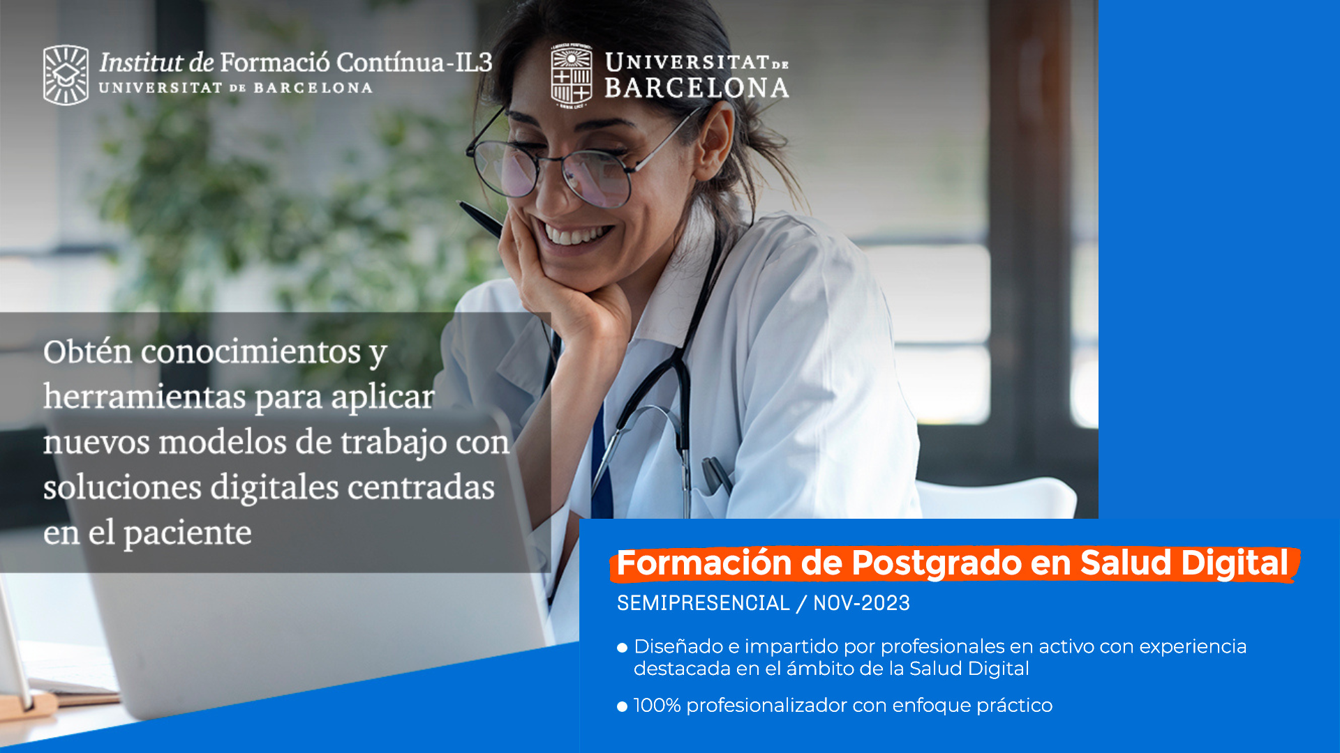 Institut de Formació Continua of the Universitat de Barcelona and BHH renew agreement to offer a 10% discount of Postgraduate in Digital Health – #BHHMembersInitiatives